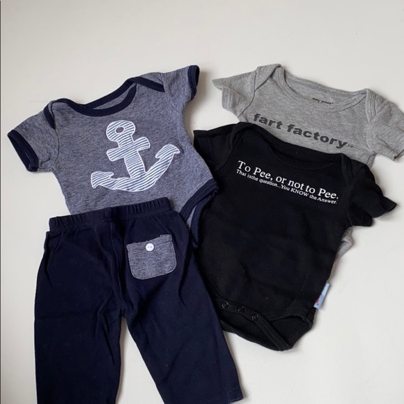 Silly Souls / Rene Rofe  bodysuits 0-3 M sets - Picture 1 of 1